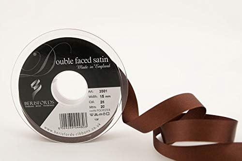 Berisfords Double FACE Poly Satin Ribbon, BlackBerry, 15 mm