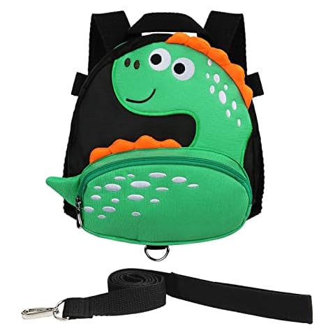 Yuepin Backpack Leash for Toddlers + Anti Lost Wrist Link, Dinosaur Kids Backpack Harness with Leash for 1-5 Years Old Boys and Girls Christmas Gift (Dinosaur Black) Cover