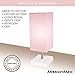 MissionMax Modern Pink Small Table Lamp w USB Quick Charging Port, Great for LED Bedside, Desk, Bedroom, and Nightstand Lamps or Other Table Lights, 14 inch