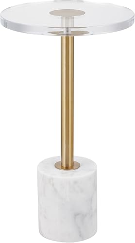 Miniatura 7 de LIKENOW Mesa auxiliar de acrílico para muebles, mesa auxiliar redonda pequeña transparente para sala de estar, dormitorio, oficina, mesita de noche