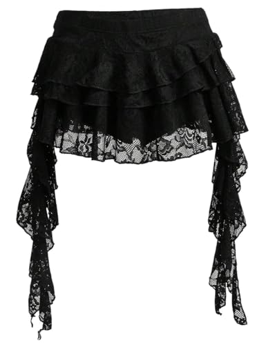 Falda de encaje floral Y2K para festivales de verano y salidas con amigas