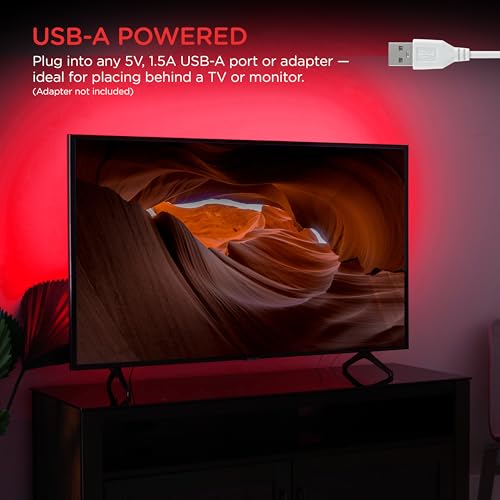 Tira LED flexible USB 6.5 pies color rojo miniatura 4