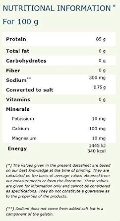 Granulated gelatin HALAL, 250 bloom, neutral flavor - 1 kg