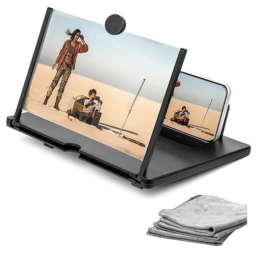 3D Mobile Screen Magnifier Folding Stand Holder Portable Anti-Radiation 3D Enlarger for All Smartphones Magnifier HD Foldable Smartphone with Anti-Glare Magnifying (Pack of 1)-image-5