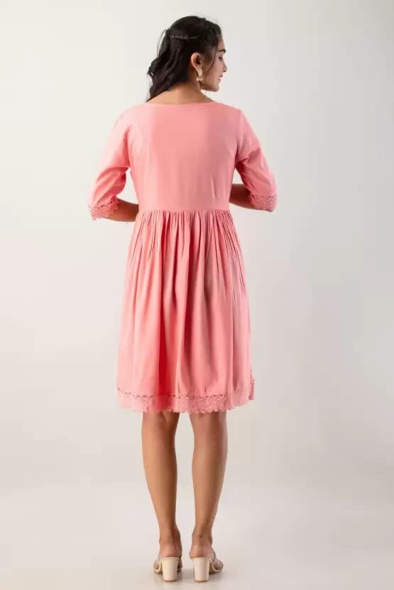 Image of Women Rayon Casual Wear A- Line Dress for Girl /Women /Ladies