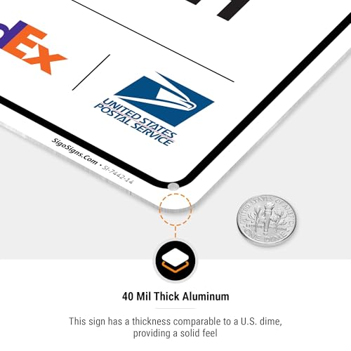 Image of Package Delivery Sign, Delivery Instructions Deliver All Package Inside Porch Sign, 10x14 Inches, Rust Free .040 Aluminum, Fade Resistant, Made in USA