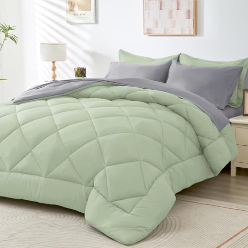 HEVUMYI Queen Comforter Set - 7-Piece All Season Bed in