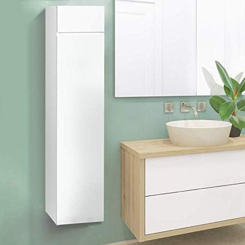 Idmarket Meuble Colonne Suspendu Blanc Lila Pour Salle De Bain Amazon Fr Cuisine Et Maison