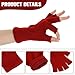 Grevosea 2 Pair Fingerless Gloves, Winter Half Finger Gloves Thickened Polyester Warm Glove Knit Touchscreen for Men and Women