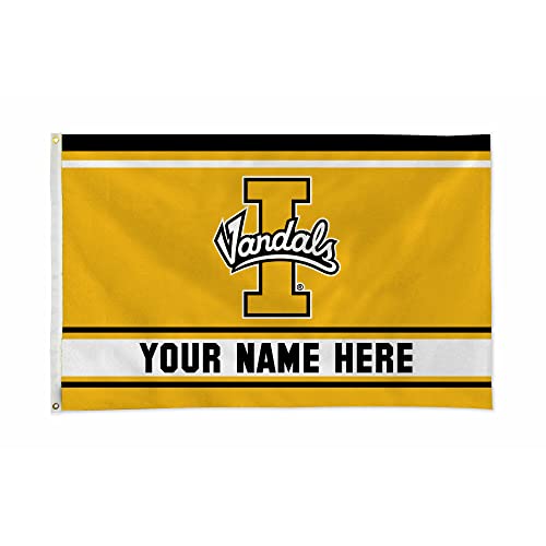 Rico Industries NCAA Idaho Vandals Personalized - Custom 3' x 5' Banner Flag - Made in The USA - Indoor or Outdoor Décor