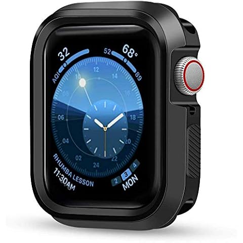 D & K Exclusives Case Compatible with Apple Watch 40mm Series 4 Series 5 Shock-Proof Bumper Protector Cover, Black Cover