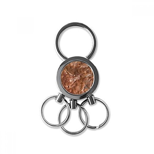Porte-clés voiture métal roche naturelle marron anneau créatif