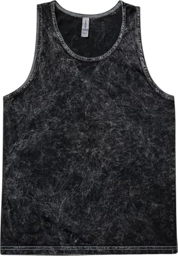 Camiseta sin mangas Colortone con lavado mineral y tinte teñido anudado unisex