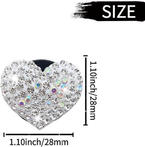 Image of 8Pcs Silver Bling Heart Air Vent Clips, Crystal Heart Air Fresheners Vent Clips Car Diffuser Vent Clip Rhinestone Car Decoration Car Interior Decor Cute Car Accessories for Women，Interior Accessories