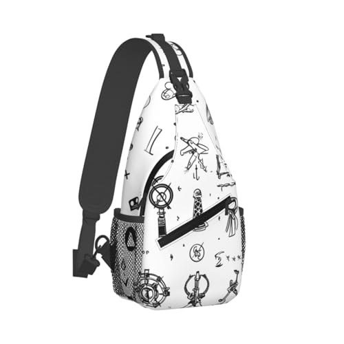 Mochila bandolera con estampado alfabeto de señas miniatura 2