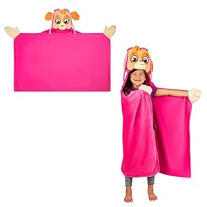 Franco Kids Bedding Super Soft and Cozy Wearable Hooded Throw, 30 in x 50 in, Paw Patrol Girls