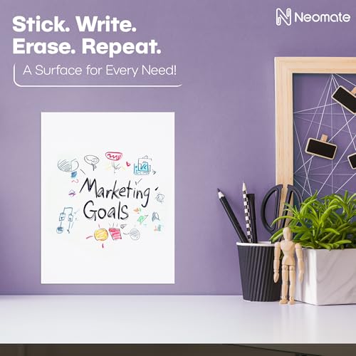 Image of Vinyl Dry Erase Writing Surface | Whiteboard Sticker | Super Sticky, Residue-Free Removal | 3ft x 2ft, White | Ideal for Professionals & Work from Home Use
