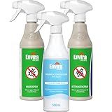 Envira Matratzen Pack Plus - Milbenspray, Bettwanzenspray & Hygienespray - Geruchlos & Auf Wasserbasis - Je 500 ml