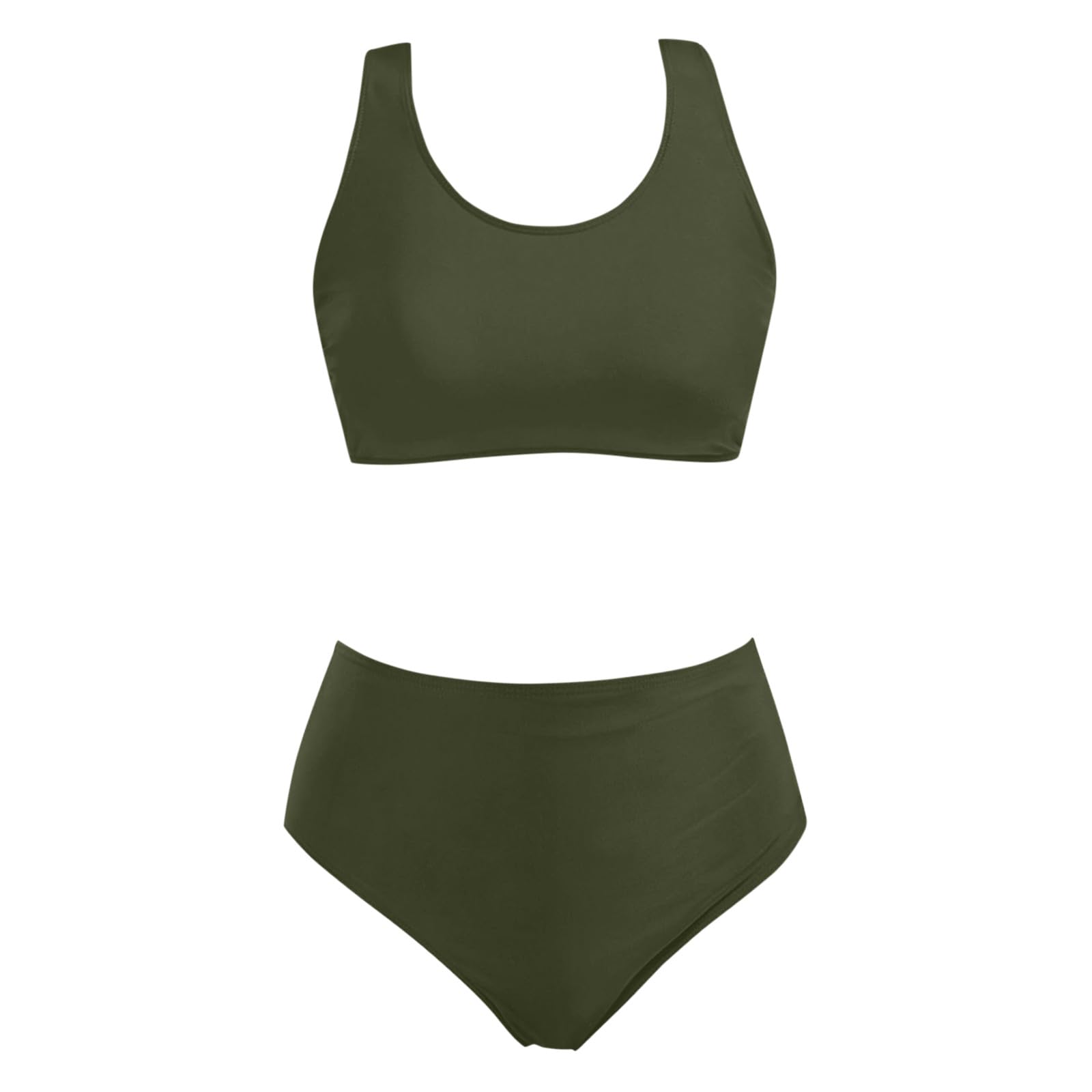 Bikini da donna a vita alta, costume da bagno sexy push up due pezzi, set retrò con stampa increspata, blu, M