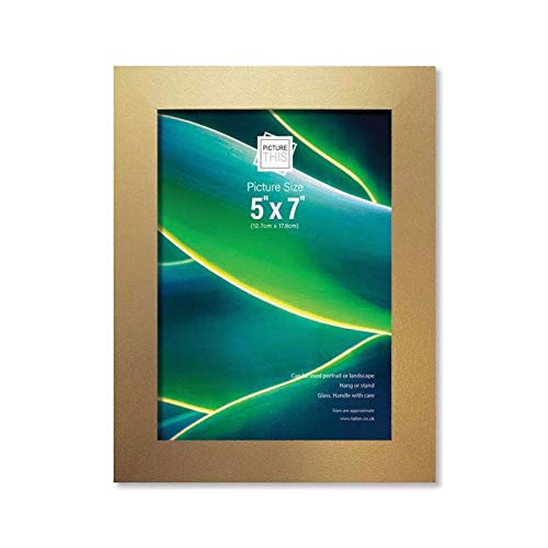Photo Frames - Gold -5"x7", Wooden Frame, Glass Picture Frame, Freestanding and Wall Mountable Modern Portrait or Landscape Table Top (5"x7")