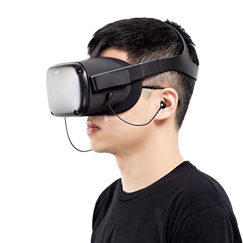 (1 Pair) Orzero Stereo Earbuds Compatible for Oculus Quest VR Headset with 4 Extra Replacement Earplugs and Earphone Storage Box, Headphones 19CM - Thumbnail 3