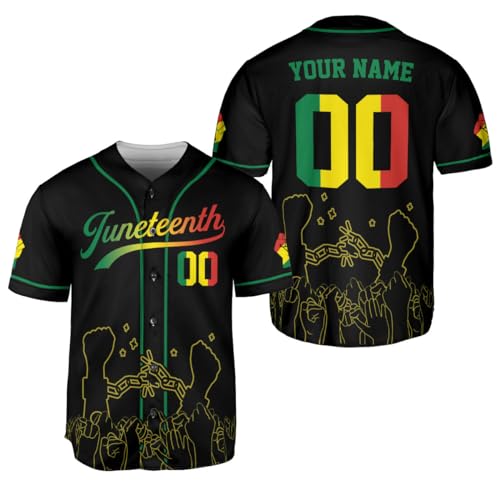RoyalBro Personalized Juneteenth 1865 Baseball Jersey Independence Freedom Freeish Black History African Pride Month Shirt (Polyester, JT 9)