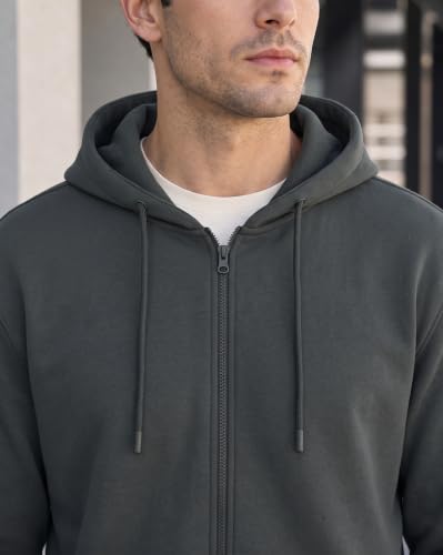 Image of Nobero Classic Zipper Hoodie for Men | Zip Up Hoodies for Men | Regular Fit | Full Zip Closure | Drawstring Hood | Zipped Hooded Sweatshirt | Cotton Rich Zipper Fleece Hoodie