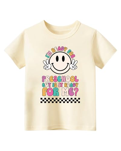 Pre K Shirts for Girls Boys Toddler Kids, Happy First Day of Preschool Shirt, Prek Tee Pre Kindergarten Tops 2T 3T 4T