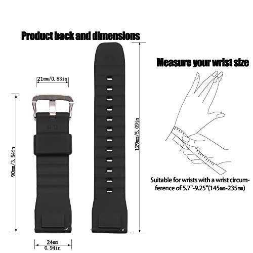 Correa de reloj de goma de 24 mm para Casio Pro Trek PRG-650Y 2
