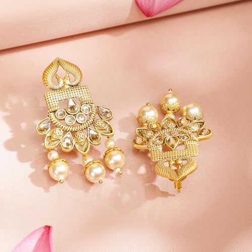 Image of Rubans Long Necklace Set Gold Plated Traditional Stylish Multicolour Jewellery Gift for Women & Girls
