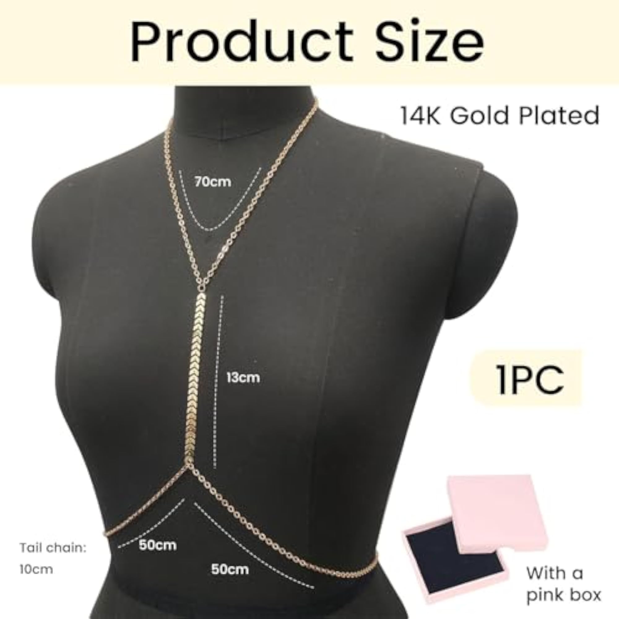 Gold Layered Body Chain for Women, Elegant Design