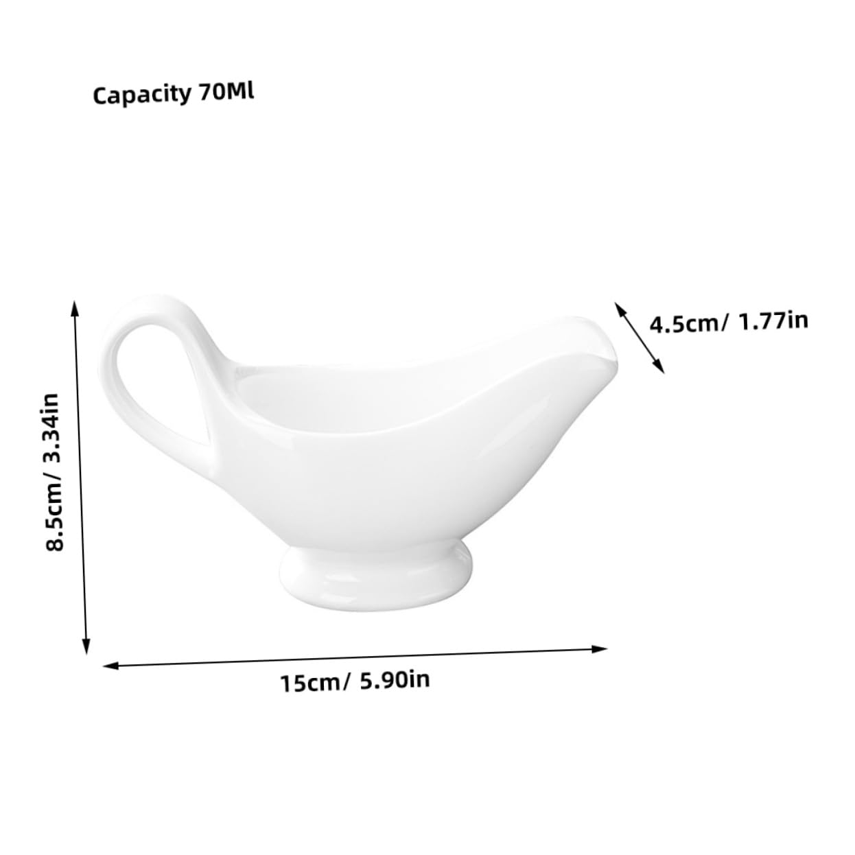 FELTECHELECTR Ceramic Sauce Boat Gravy Serving Boat Gravy Boat White Syrup Pitcher Liquid Creamer Gravy Sauce Boat Condiment Bowl Flavored Creamer Sauce Pitcher Gravy Bowl Gravy Pitcher Ceramics
