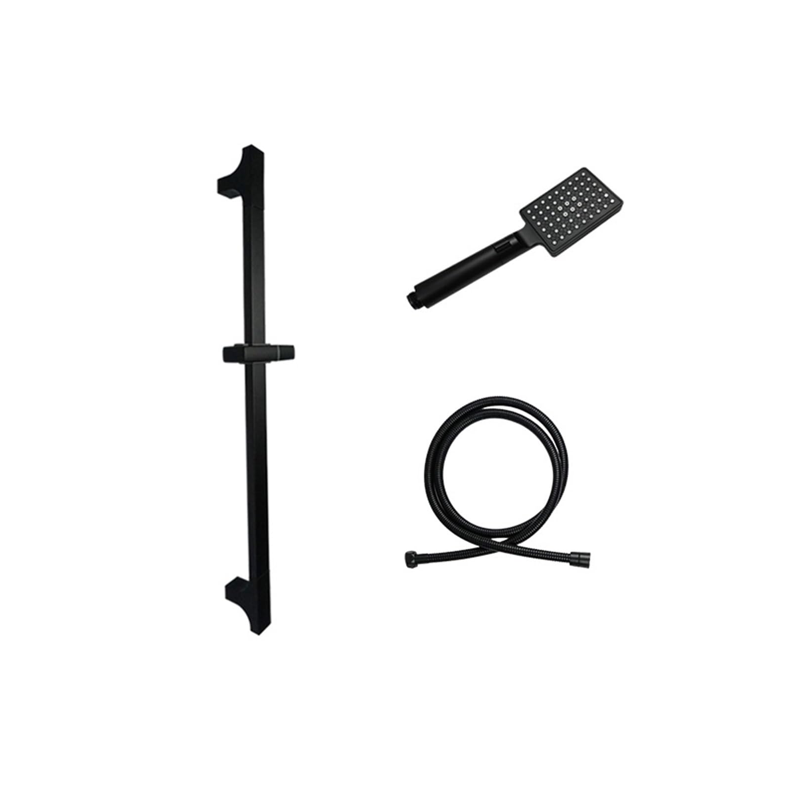 Ensemble de douche noir mat haute pression avec douchette ABS et support mural - 8