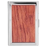 aqxreight Holz-Kartenetui, Sicheres Bank-Kreditkarten-Box, Tragbares Business-Ausweis-Etui für Männer und Frauen, Purpleheart Zusammen (Rosenholz)