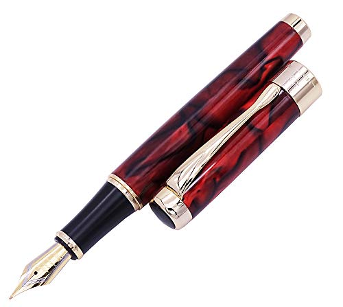 Jinhao 1200 Brown Marble Fountain Pen Medium Nib with Ink Converter