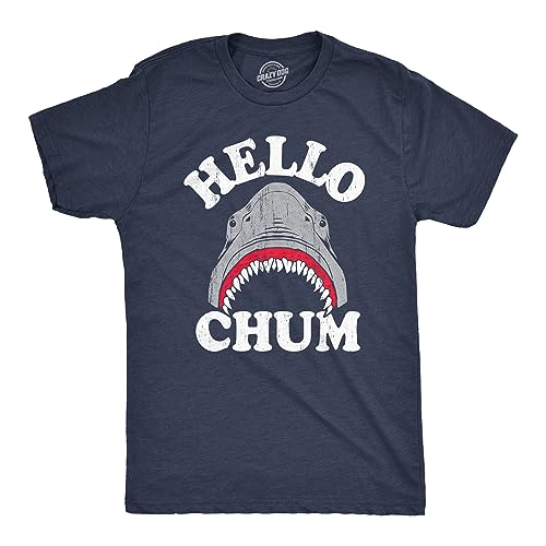 T-shirt humour homme Hello Chum Attack en coton doux pour un look décontracté
