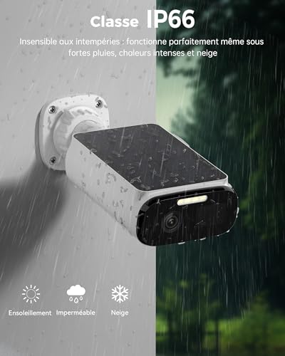 WOOX Caméra de Surveillance Extérieure Solaire 2K 3MP, Caméra WiFi Exterieur sans Fil avec Batterie, 130° Grand Angle, Vision Nocturne en Couleurs, Détection Humaine, Compatible avec Alexa et Google – vue 7