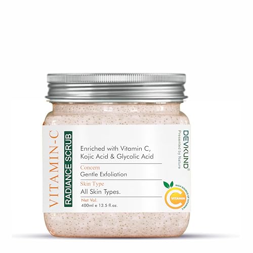 Image of Vitamin-C Radiance Face & Body Scrub | Enriched with Vitamin C, Kojic Acid & Glycolic Acid | Skin Brightening, Exfoliating & Revitalizing - 400ml
