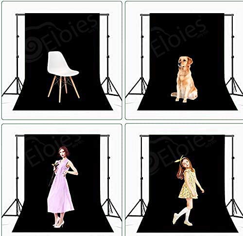 Image of Eloies Professional (Heavy Duty Thick Lekra Polyester Fabric) Black Backdrop for Photography Video Making Photoshoot Background for Photography Recording Photo, Photoshoot (4 Feet x 8 Feet.)