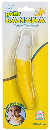 Image of Baby Banana Original w /o Handles Training Toothbrush for Toddlers ages1-3, Protects Young Mouths that are Still Learning the Habits of Oral Care, Family-Owned Business