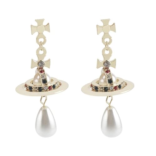 Saturn Pendant Earrings For Women - Anime Nana Girl Punk Saturn Planet Earrings Sliver Gold Gothic Jewelry Anime Gifts… #TOP15