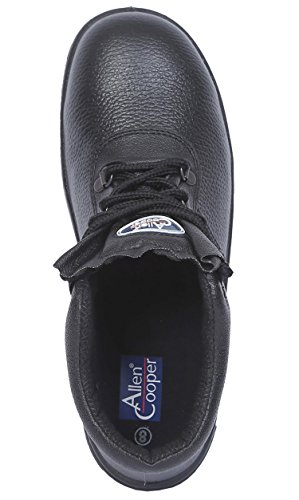 Allen Cooper AC-1144 High Ankle DIP-PU Sole, Safety Shoe (Black, Size 8)