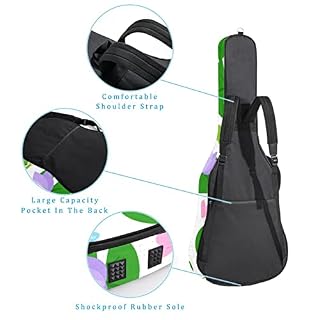 Housse de guitare en tissu Oxford imperméable avec bandoulière réglable Motif grenouilles et lotus - Les Beatles, Paul McCartney, John Lennon, RIngo Starr, George Harrison Housse de guitare en tissu Oxford imperméable avec bandoulière réglable Motif grenouilles et lotus – Image 3