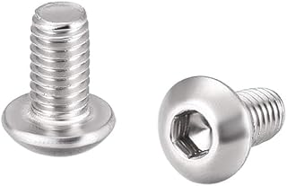 TOP-VIGOR 50Pcs M3 x 6mm Hex Button Head Socket Cap Screws, Allen Socket Drive, 304 Stainless Steel Flanged Button Bolts Nuts Fastener for Machine