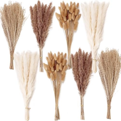 200PCS Dried Flower Bouquet – Pampas Grass, Floral Decor for Home...