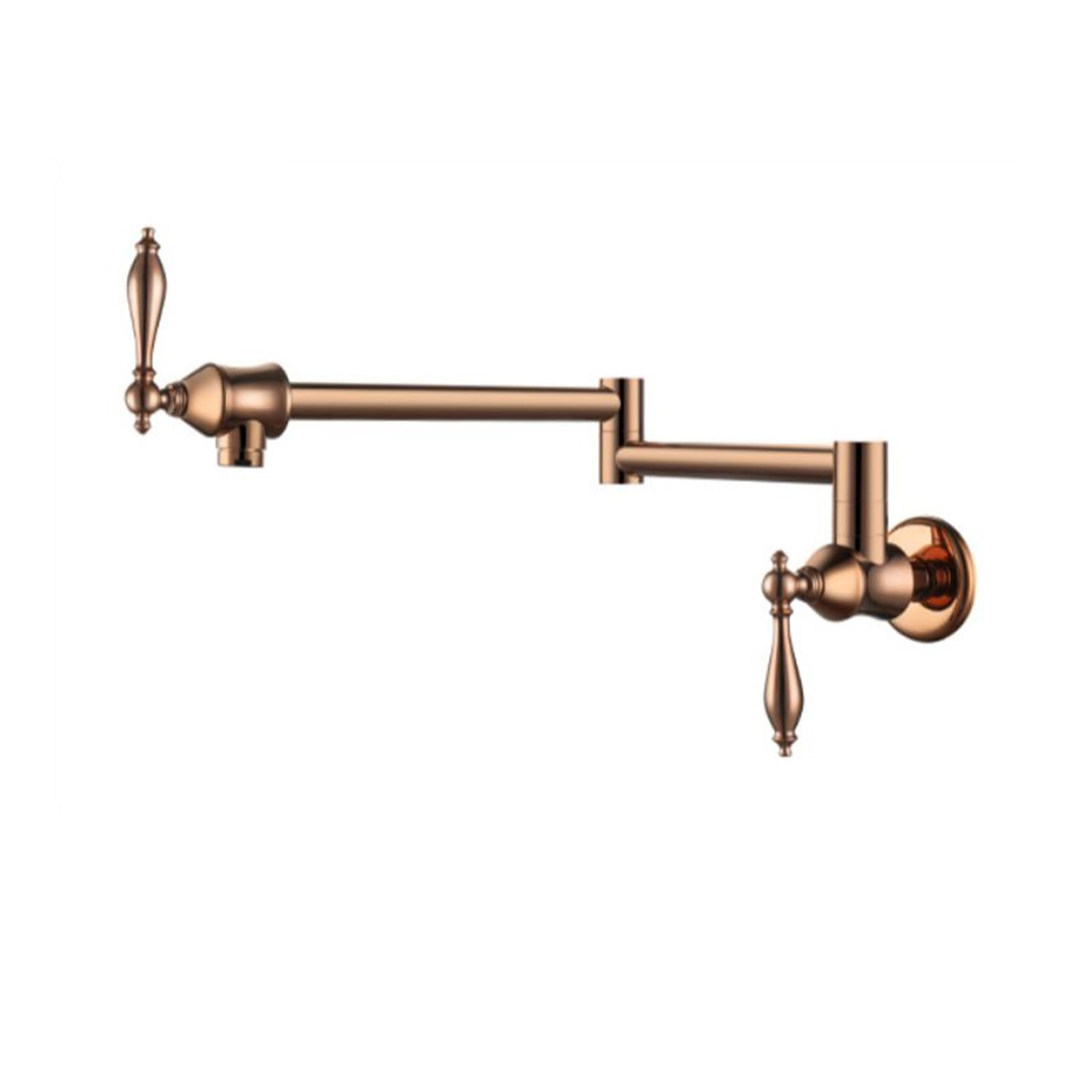 Grifo de Llenado de Ollas Plegable Grifo de Cocina de Pared Grifo Fregadero de Latón Grifo Cocina Fregadero Agua Fria,Oro Rosa
