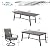 PHI VILLA 7 PCS Patio Dining Set, 6 Padded Swivel Dining Chair with Quick-Dry Cotton and 1 Extandable Metal Table,E-Coating for Rustproof for Outside, Poolside