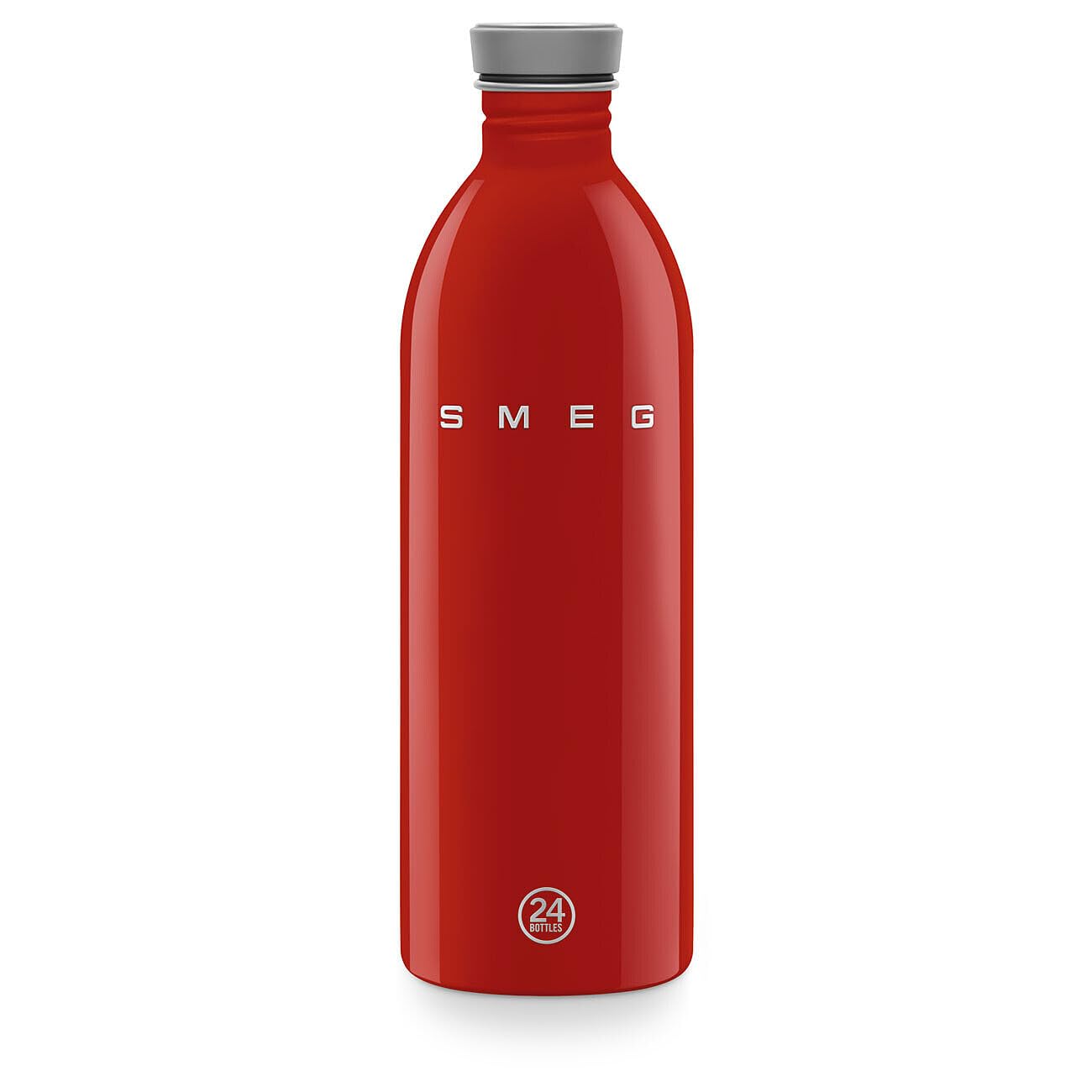 Smeg 24Bottles Lightweight And Leakproof Urban Bottle, Stainless Steel, 1L, Red