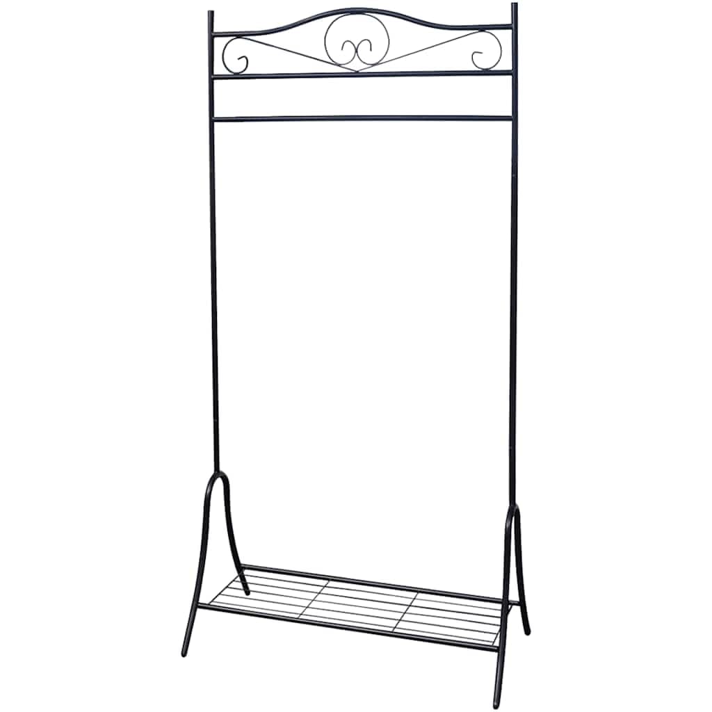 Appendiabiti in acciaio nero, altezza 174 cm, stabile, per corridoio, camera da letto, ufficio, salvaspazio, con superficie per appendere giacche, cappotti, camicie, camicette e scarpe