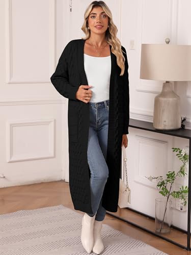 Womens Long Cardigan Sweaters Fall Open Front Coat Long Sleeve Cable Knit Maxi Outerwear Trendy Jacket Clothes2